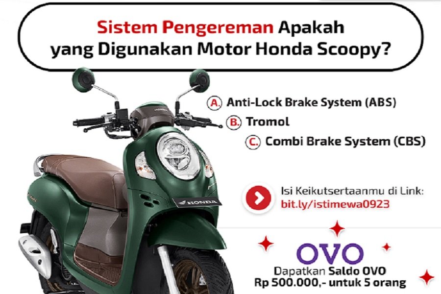 Sistem Pengereman Motor Honda Scoopy Combi Brake System