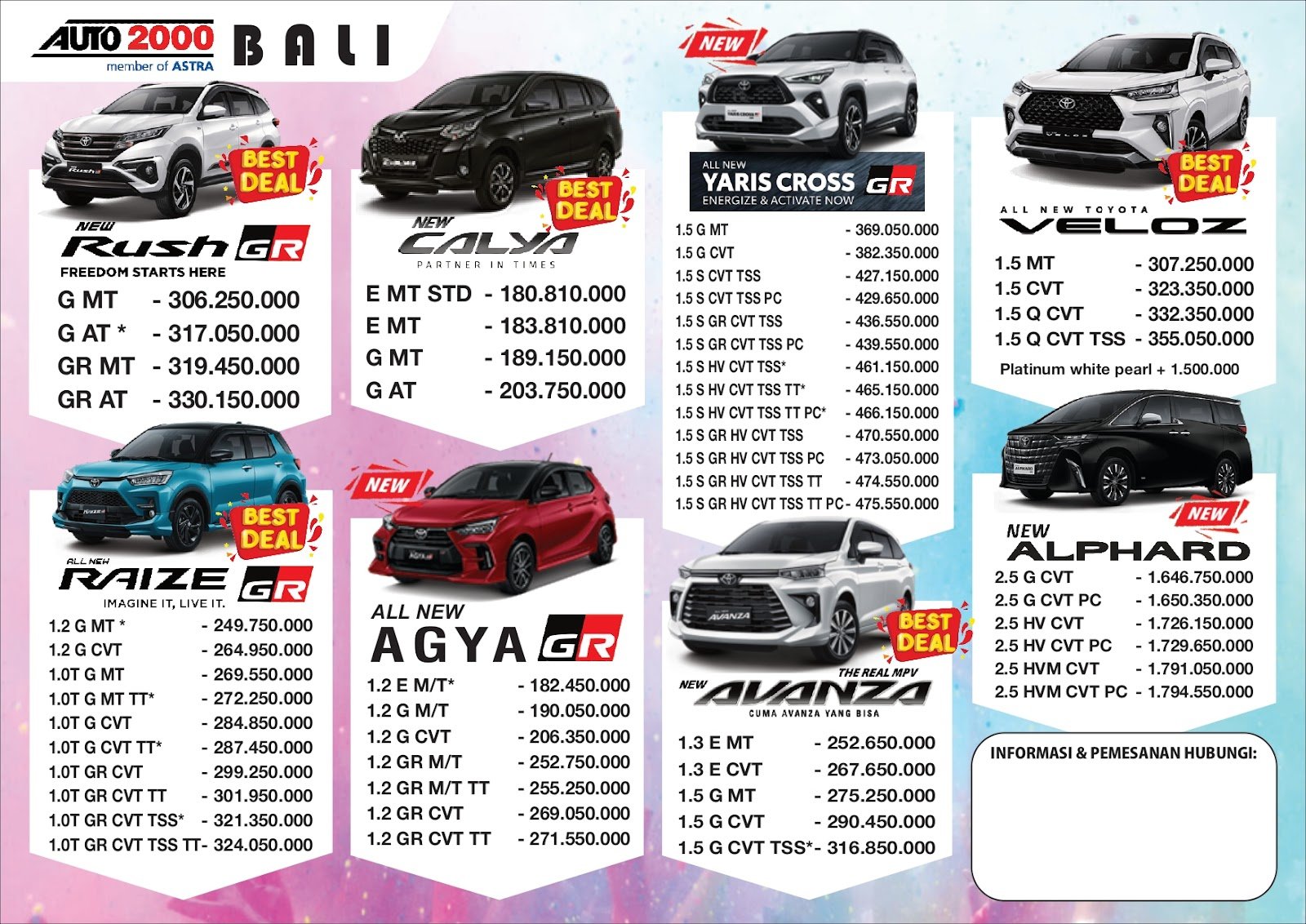 Pricelist Mobil MPV Toyota Terbaru!