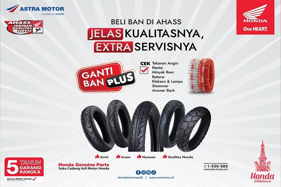 Wajib Tahu! Tanda-Tanda Ban Motor Harus Diganti dan Keuntungan Ganti Ban di AHASS