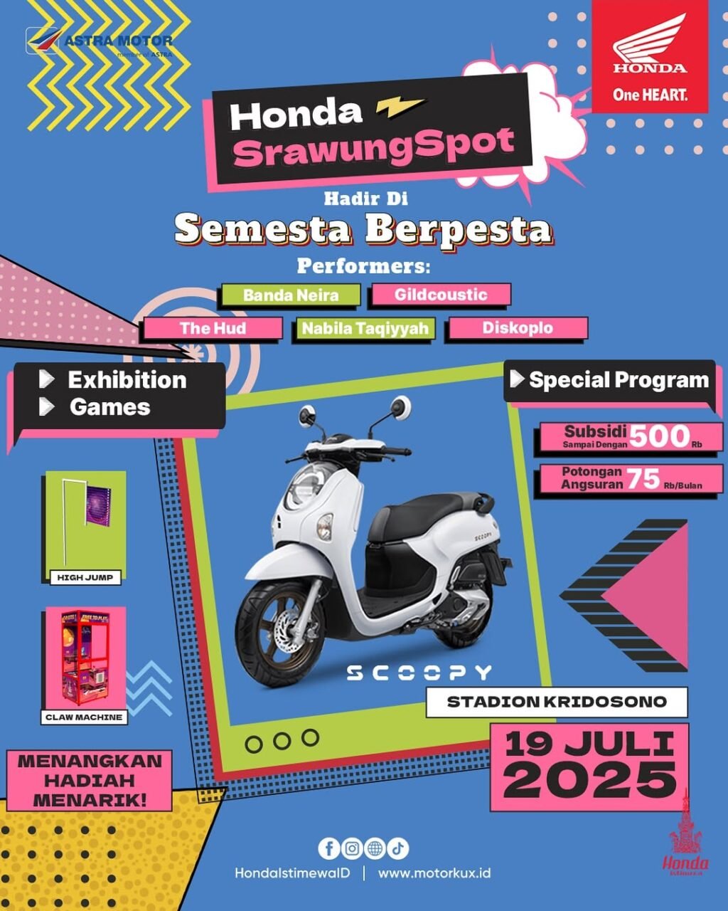 Jangan Lewatkan! Honda Srawung Spot Ramaikan Semesta Berpesta 2025 di Kridosono, Banyak Promo dan Hadiah Menarik!