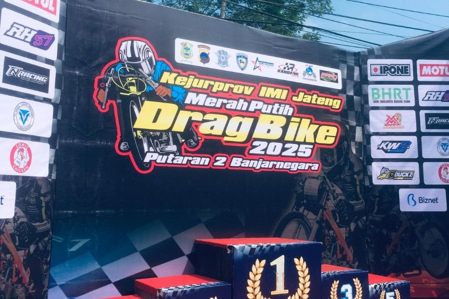 Kejurprov IMI Jateng 2025, dragbike Banjarnegara, Merah Putih Dragbike, dragbike Jawa Tengah, balap motor 2025, event drag bike Indonesia, starter dragbike terbanyak, Jalan Dipayuda Banjarnegara