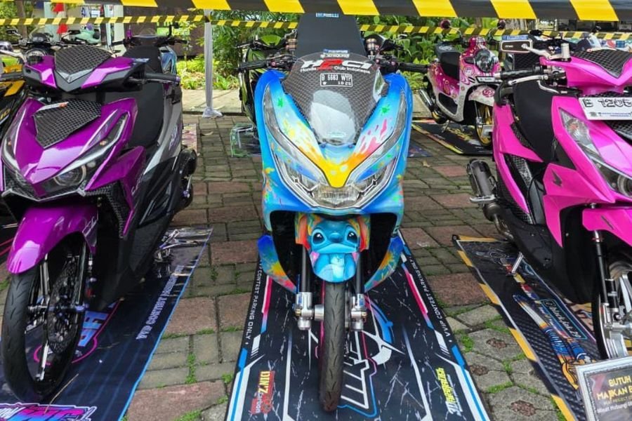 Modifikasi Honda PCX Lilo & Stitch oleh Prita Sari, Sentuhan Unik Thailand Style Rp 100 Juta