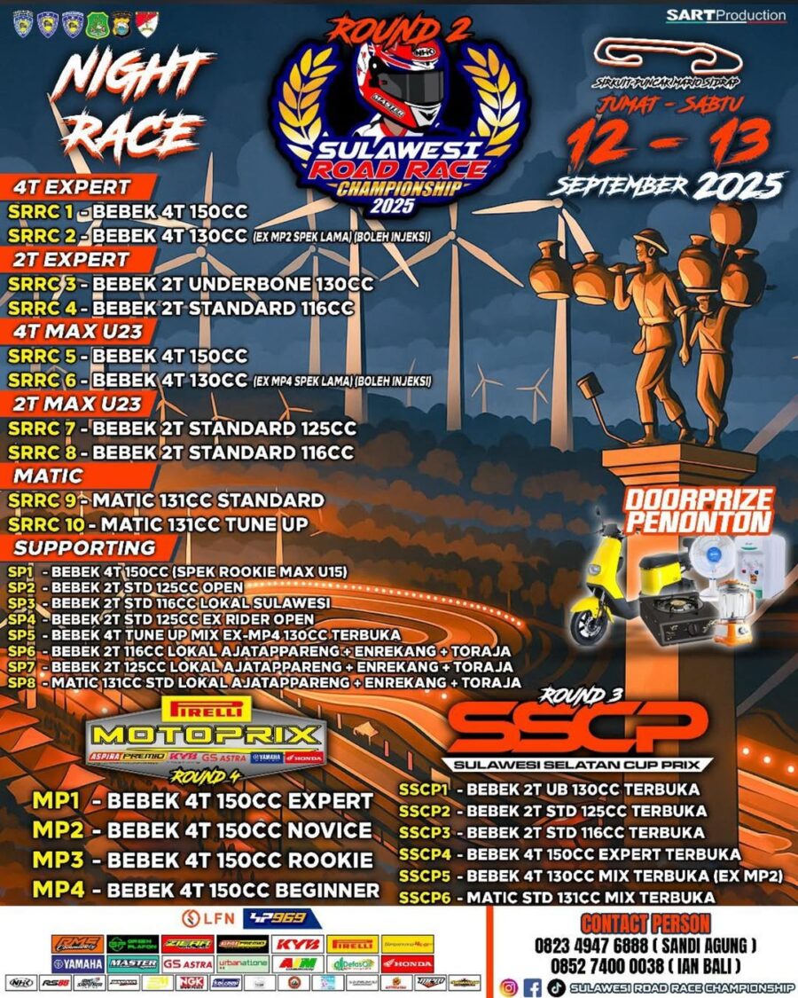 Malam Panas di Sidrap! Night Race Kembali Digelar, Siap Getarkan Sirkuit Puncak Mario!